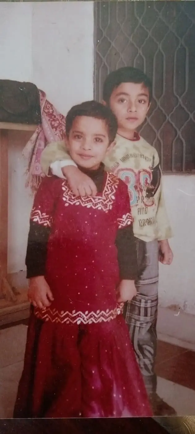 Childhood photo with my sister