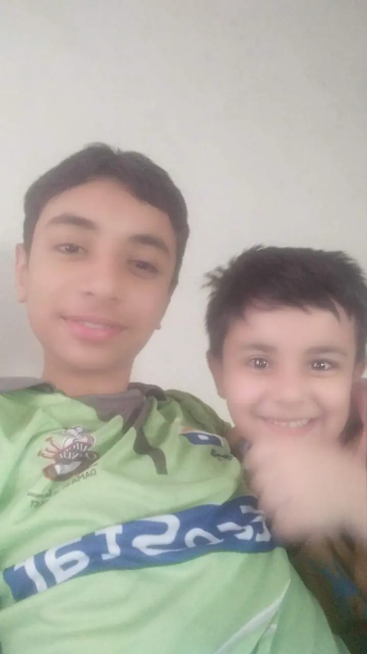 With my younger brother