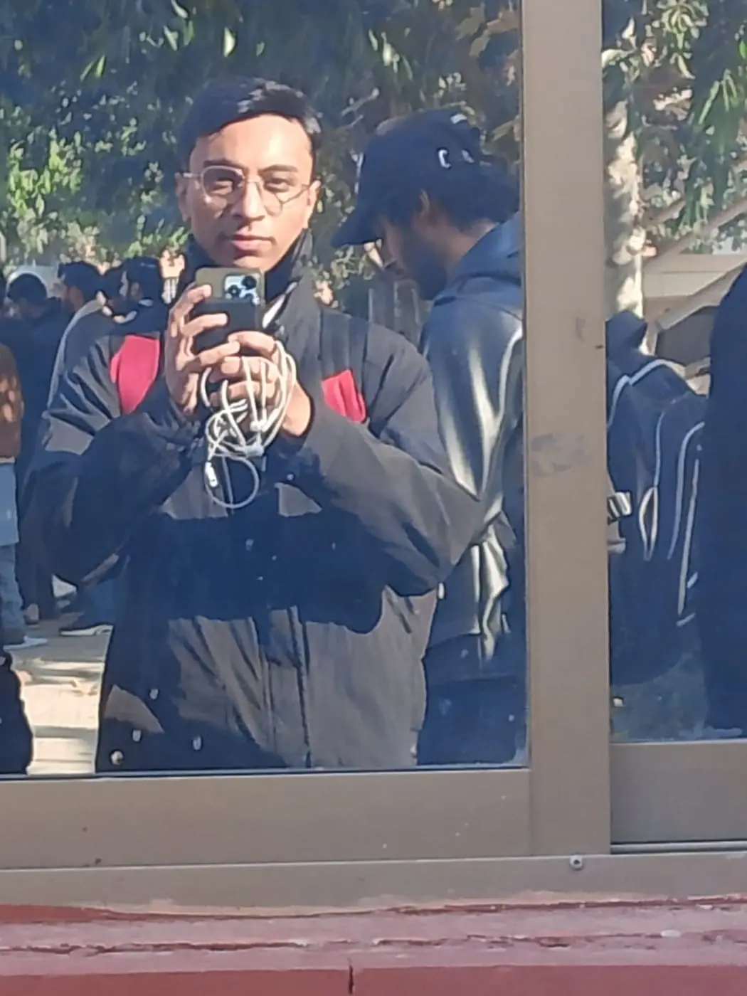 Campus mirror selfie